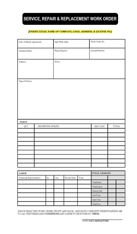 Service Ticket Page 1 Large Security Systems Alarm Legal